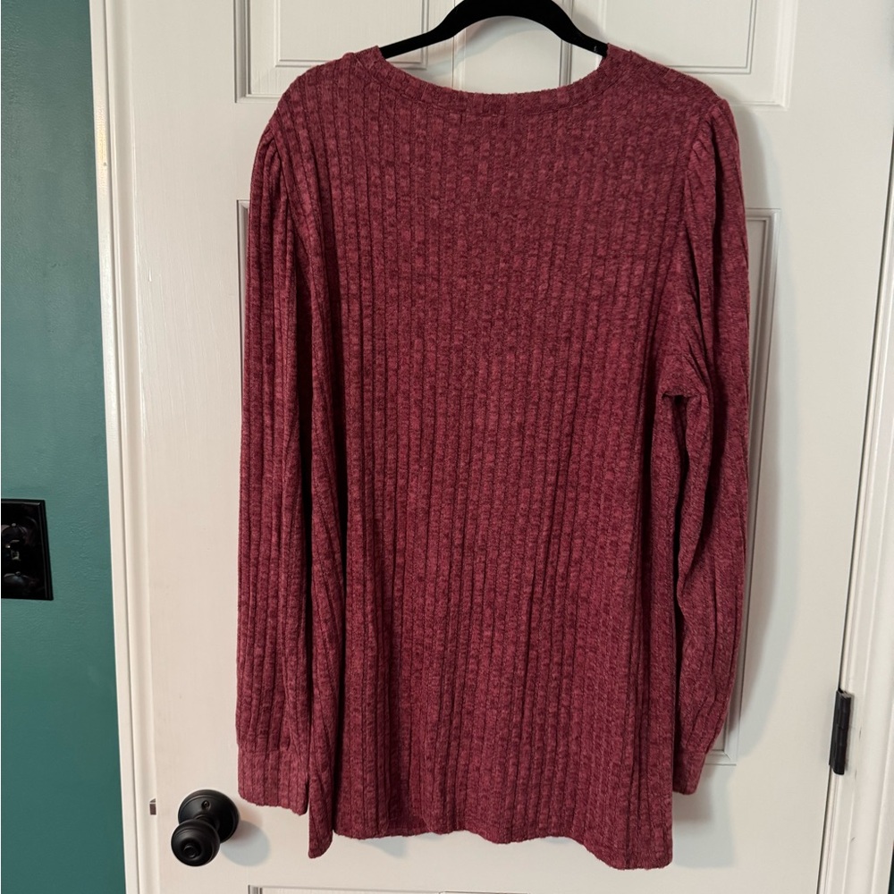 Pink Ribbed Tunic with Pockets - Picture 4 of 4
